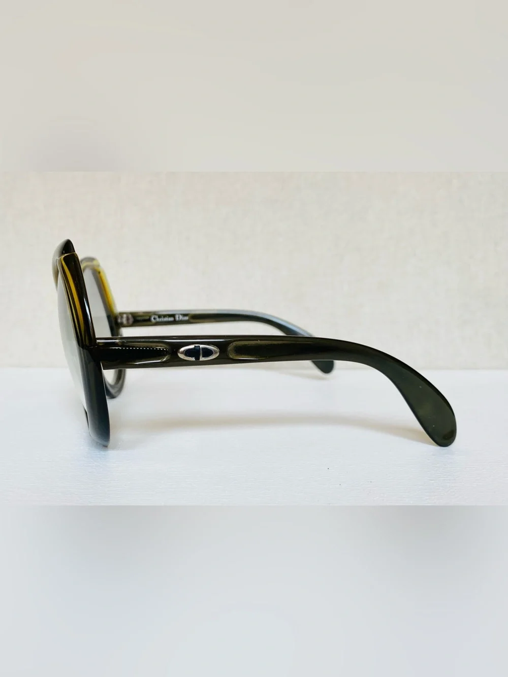 Vintage Christian Dior D11 1970’s Olive Green Optyl Sunglasses Gradient COA